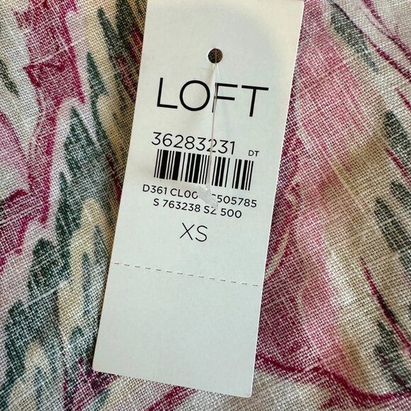 LOFT Beach Palm Tie-Front Linen Romper XS NWT Resort Cruise Vacation Summer - Picture 10 of 10